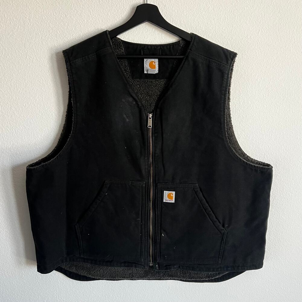 Carhartt black Sherpa lined work wear vest